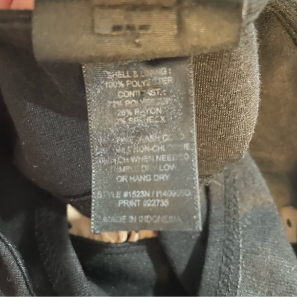 Women’s Sz 12 Black and Tan Dress Polka Dot and Cut Out Back Side Zipper - Picture 3 of 3